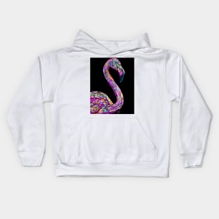 FLAMINGO ink and watercolor portrait Kids Hoodie